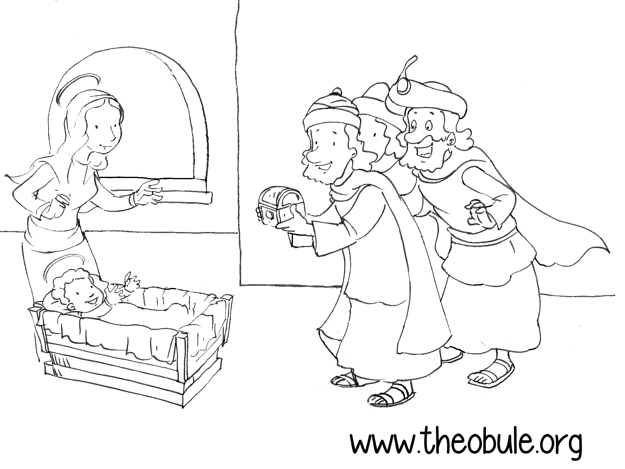 Les mages et l étoile Mt 2 1 12 catéch¨se enfants Théobule COLORIAGE imprimer